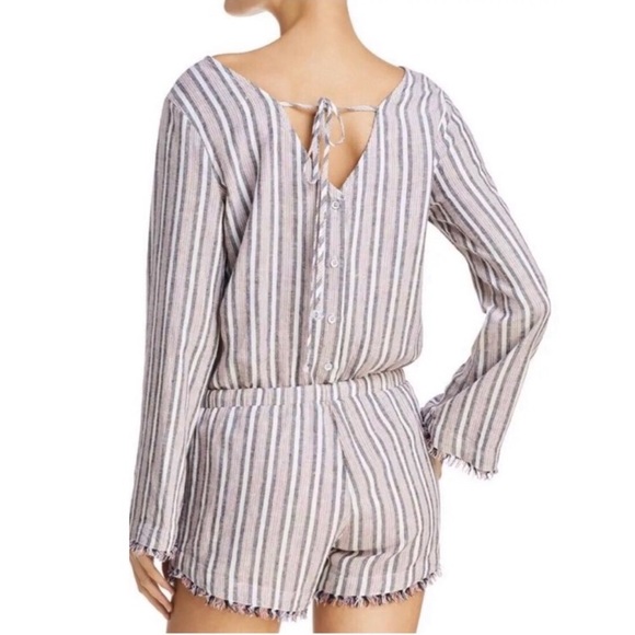 Cloth & Stone Bella Dahl Striped Linen Romper - Picture 4 of 8